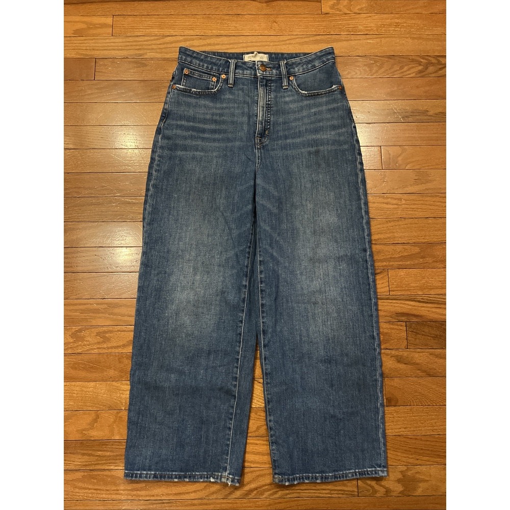 Madewell Curvy Slim Wide Leg Jeans Women's 28 US 10 Blue Cropped High Rise
